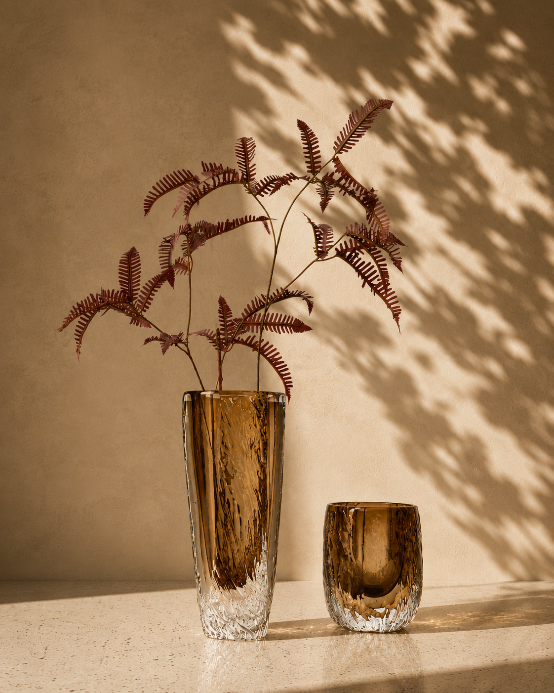 Glass object with soft shadow